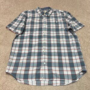 Van's Button Down Shirt Men’s Multicolored Plaid Short Sleeve Size Medium
